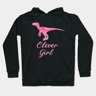 Clever Girl - Pink Dinosaur Hoodie